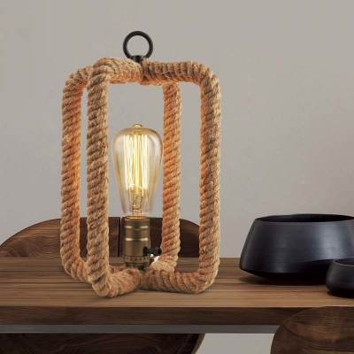 11'' H Rope LED Table Lamp for Kids in Double Rectangle Design