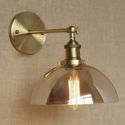 

Industrial Style 1 Light Semi Globe Glass Hallway LED Wall Sconce, HL422636