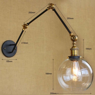 Mini Globe Shade One Light LED Wall Sconce in Black Finish