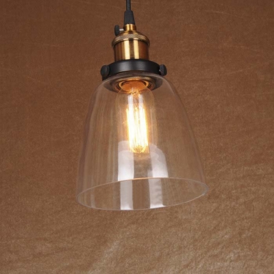 Simple Industrial Style 2 Light Hanging LED Multi Light Glass Pendant Light