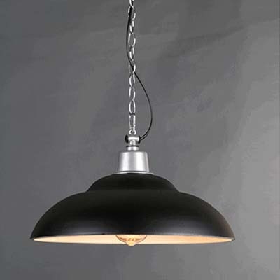 

Dome Shade 15'' Wide Single Light LED Pendant in Black Finish