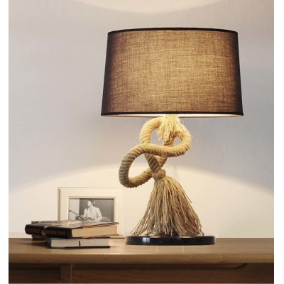 Gracefully Designed Single Light Rope LED Table Lamp with Empire Fabric Shade