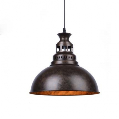 

Nautical Style 1 Light Metal Bowl Shade LED Pendant Indoor Lighting Fixture, Brown;rust, HL421656