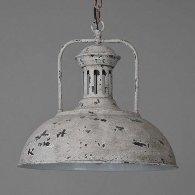 Mottled Grey Finished 1 Light Down Lighting Bowl Shape LED Pendant Lamp