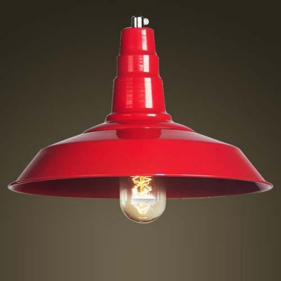 

Vintage Industrial Style Single Light Indoor Pendant Lighting in Red/Green Finish, Green;red, HL424892