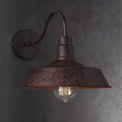Stylish Industrial 1 Light Wall Sconce in Rust Finish