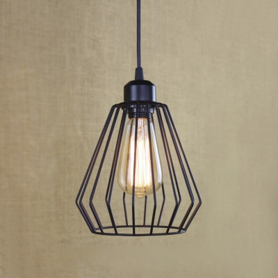 

7'' W Simple One Light Slatted Cage 1 Light Hanging Pendant