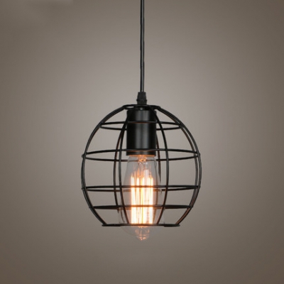 7 Inches Wide Vintage Satin Black 1 Light Small LED Pendant