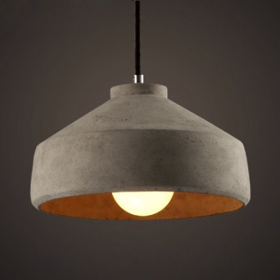 Vintage Style Cement Indoor 11 Inch Wide Mini Pendant with Dome Shade