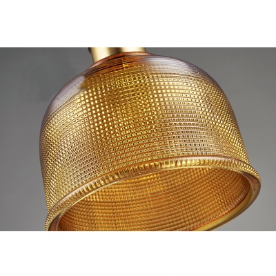Amber Glass Shade One Light Industrial Hanging Pendant for Restaurants