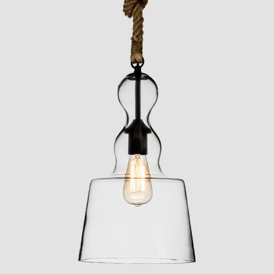 Modern Style Single-light Hanging Lamp Pendant with Clear Glass