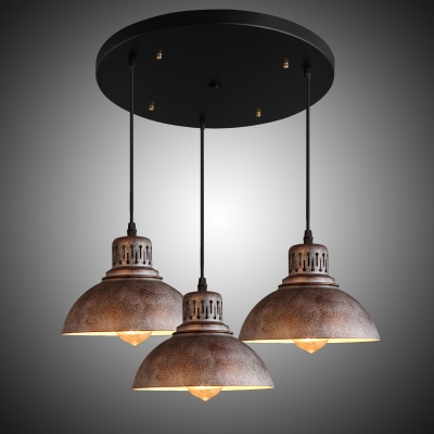 Classic Industrial Style Barn Shaped Metal Shade Multi-Light Pendant