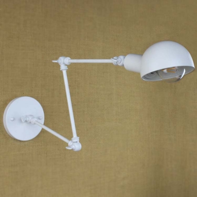 Chic White Industrial Single Light Wall Light for Study
