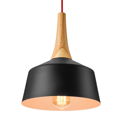 

Concise Style Hanging Light in Black,11-inch Wide Wood and Aluminum, HL427351