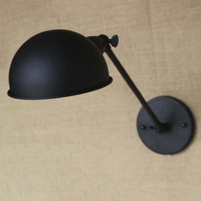 One Light Classic Industrial Hallway Wall Lamp with Metal Shade