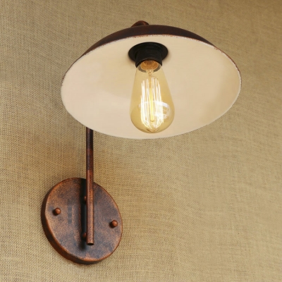 One Light Industrial Wall Sconce in Rust Finish