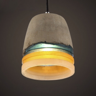 Rainbow Style Cement and Resin Shade Mini Pendant in Cylinder Shape