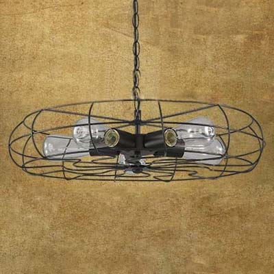Industrial Chandelier Ceiling Fan Light Kits Novel Foyer Ceiling Fixture in Black