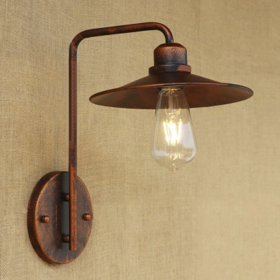 

8.66" Metal Shade Industrial Hallway Sconces in Rust, HL427379