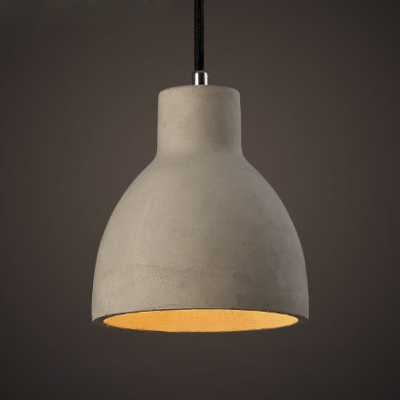 Concise Bowl Shape Vintage Style Mini Pendant Light with Cement Shade