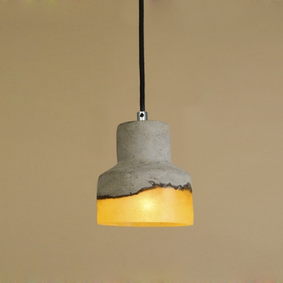 Industrial Style Cement and Glass Shade 5-inch Wide Mini Pendant