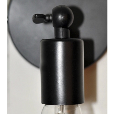 Vintage Single Light Bulb Style Wall Sconce in Black