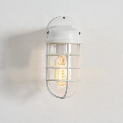 Vintage 1-Light Rustic Industrial White Iron Wall Sconces