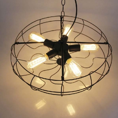 Industrial Chandelier Ceiling Fan Light Kits Novel Foyer Ceiling Fixture in Black