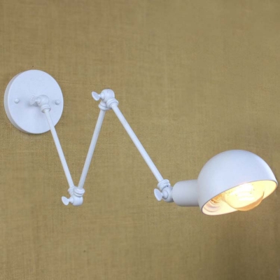 Chic White Industrial Single Light Wall Light for Study