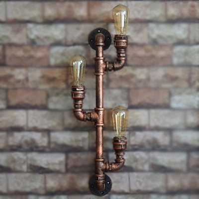 Practical Hallway Lighting Industrial Metal Pipe Single Light Wall Sconce