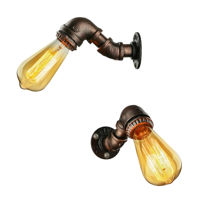 Rustic Industrial Pipe Style 1-Lt Copper Wall Light