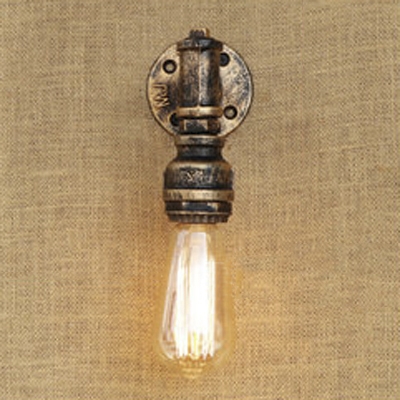 Minimalism Pipe Design Classic One Light Bronze Iron Indoor Wall Light of Industrial Style