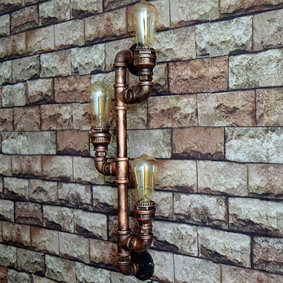 Practical Hallway Lighting Industrial Metal Pipe Single Light Wall Sconce