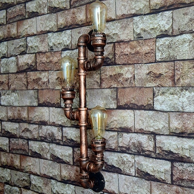 Practical Hallway Lighting Industrial Metal Pipe Single Light Wall Sconce