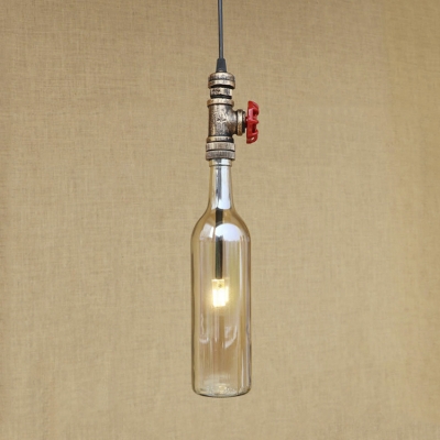Single Light Industrial Novell Pendant Bottle Shaped Ceiling Fixture with LED Lamp