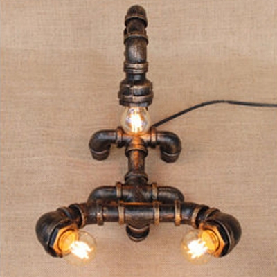 Industrial Retro Pipe Designed Antique Bronze Table Light in Scorpion Shape