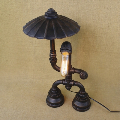 Vintage Pipe Designed Wall Sconces Industrial Novel Hallway Lighting in Shape of Doll with Umbrella