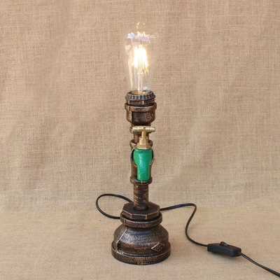 Industrial Decorative Metal Pipe Bedside Table Lamp with 1 Light