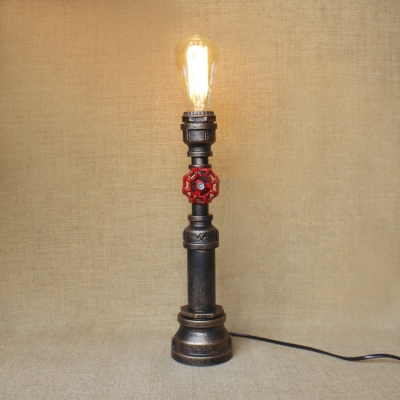 14.57" High Table Lamp of Industrial Rustic Style in Aged Bronze