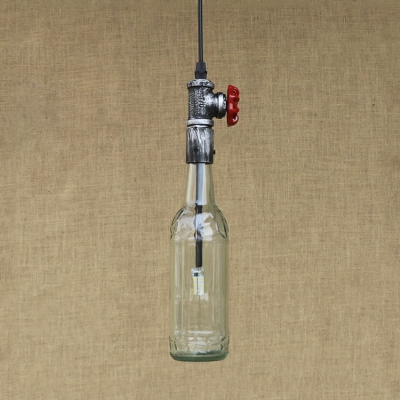 Single Light Industrial Novell Pendant Bottle Shaped Ceiling Fixture with LED Lamp