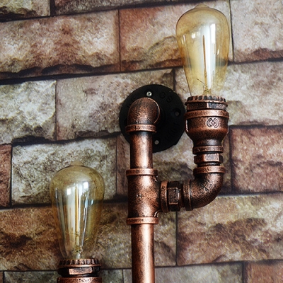 Practical Hallway Lighting Industrial Metal Pipe Single Light Wall Sconce