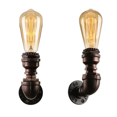 One Light Aged Copper Finish Metal Wall Sconce of Industrial Style