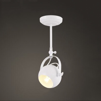 

Simple Design Single Light White Rotatable Semi Flush Spotlight with Globe Shade, HL430041