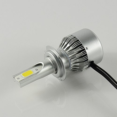 Car Hi/Lo Beam LED Headlight Bulbs H7 72W 7600LM 6000K COB LED Pack of 2