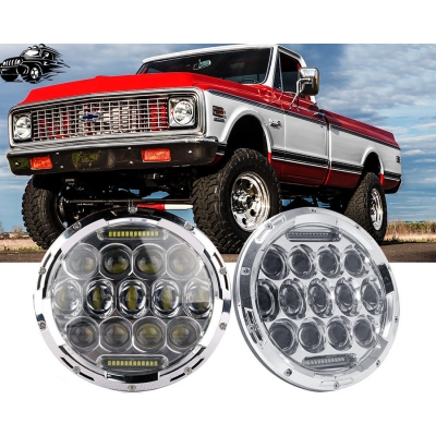 7 Inch 75W LED Headlight for Jeep Wrangler Hi/Lo Beam with DRL Projection Headlights Cree LED Pack of 2