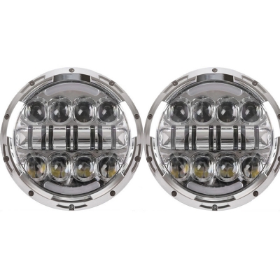 

7 Inch 80W Round LED Headlight for Jeep Wrangler with H4 DRL OSRAM LED 6500K Pack of 2, CL437477