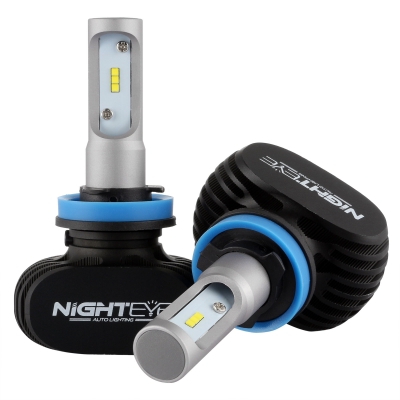 NIGHTEYE S1 Car LED Headlight Bulbs H11 50W 8000LM 6500K SEOUL CSP LED Pack of 2