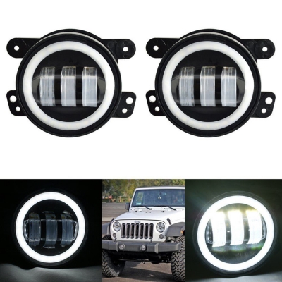 4 Inch 30W LED Fog Light for Jeep Wrangler JK TJ LJ Tractor Boat Cree LED 6500K Pack of 2