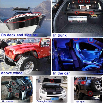 8 Pods RGB LED Rock Light for JEEP Off Road Trucks Cell Phone APP Bluetooth Flashing Multi-color Light Kit