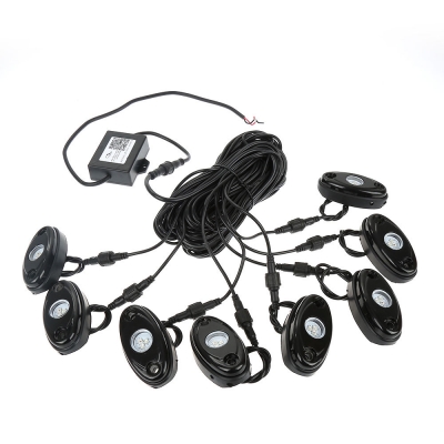 

8 Pods RGB LED Rock Light for JEEP Off Road Trucks Cell Phone APP Bluetooth Flashing Multi-color Light Kit, CL437277